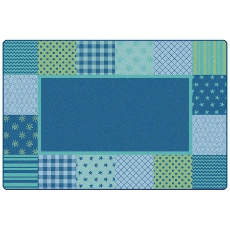 Wall-To-Wall 6 x 9 ft. Kidsoft Pattern Blocks, Blue - Rectangle WA2547371